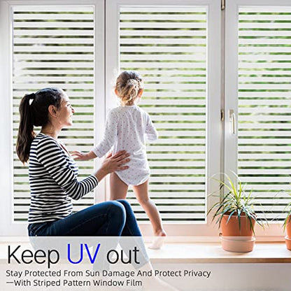 Window Privacy Film Frosted Stripe Window Film