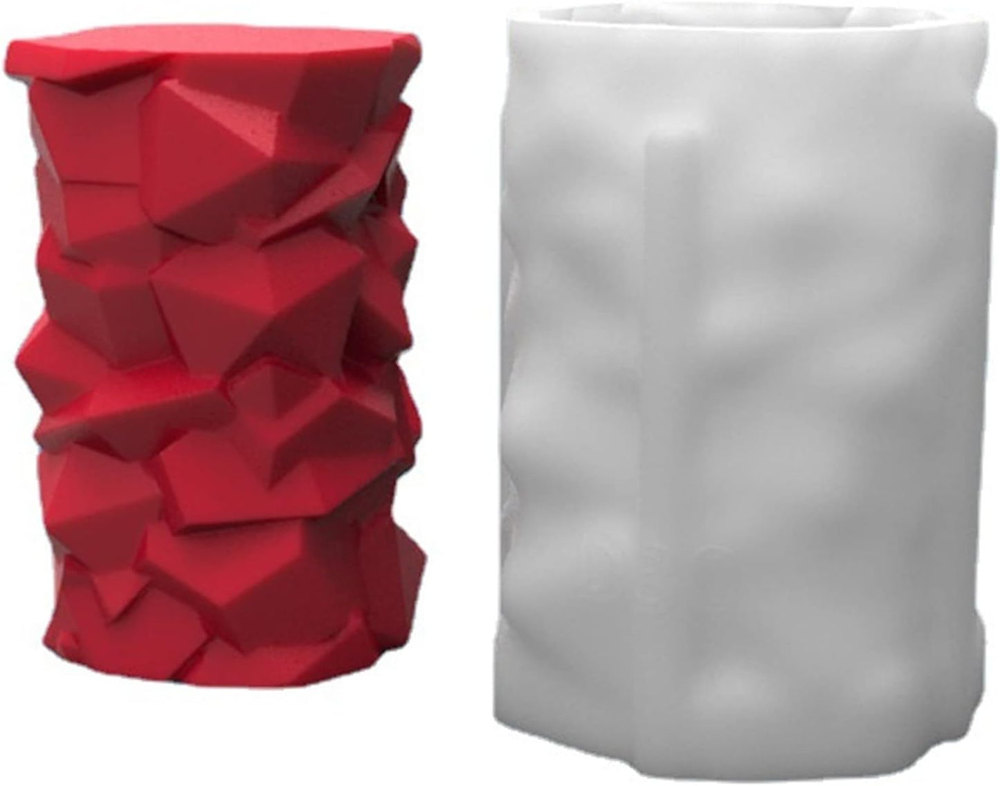 3D Cylindrical Candle Silicone Mold Stone Stacking Layered Candle Soap Mould Fondant Chocolate Cake Candy Baking Mold Plaster Epoxy Resin Clay Mould