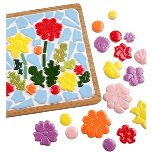 500g 1.1lb Random Color Irregular Ceramics Mosaic Tiles (16 Ounce)