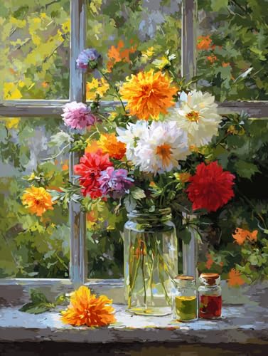 14 ct Counted Cross Stitch Kits for Adults Flowers Cross Stitch Patterns Stamped Printed Cross Stitch Kits