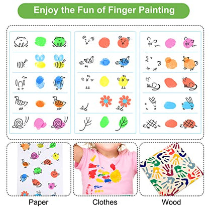 16 Pack Round Craft Ink Pad 7 Inches Rainbow Fingerprint Ink Pad Washable Painting Ink Pad Color Stamps Partner for DIY Wood Fabric
