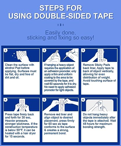 Double Sided Tape Heat Resistant Heavy Duty (24 Count)