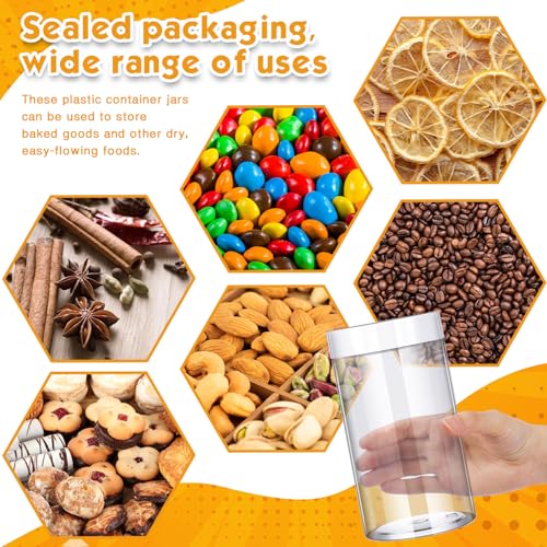 12 Pack 32 oz Plastic Container Jars with Lids Round Clear Travel Cosmetic Container Slime Jars for Toiletries (12 Count)