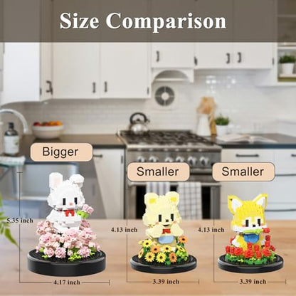 Artificial Flower Animal Toy Building Set for Adult