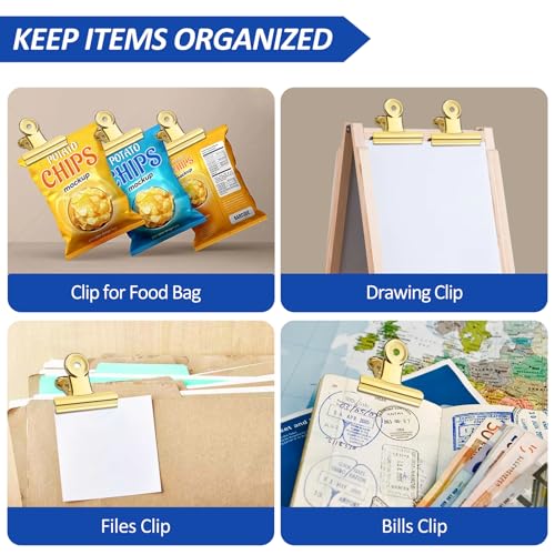 20 Pack Large Metal Hinge Clips 2 Inches Bull Hinge Paper Clips (20 Count)