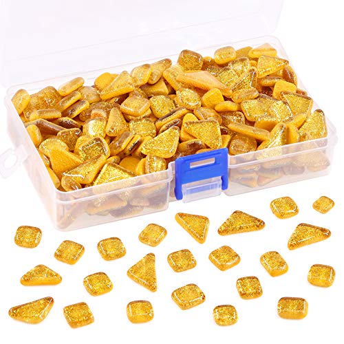 1 Pound Orange Shine Crystal Series Mosaic Tiles Assortment Kit (16 Ounce)