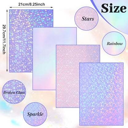 60 Sheets Holographic Laminate Sheets (60 Count)