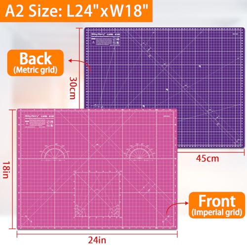 Self Healing Cutting Mat A2 18"x 24" Double Sided Pink Mat