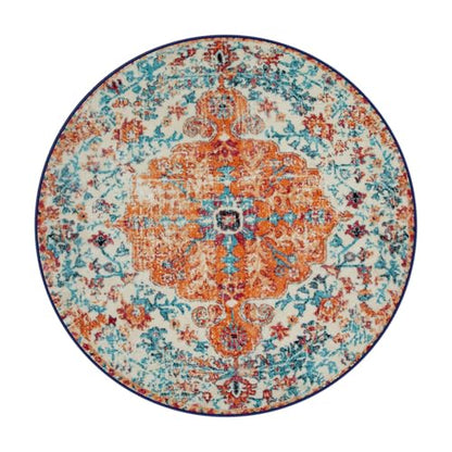 Reine Bohemian Floral Medallion Round Rug