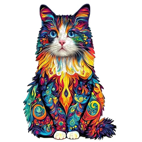 Colorful Ragdoll Cat Wooden Puzzles 135 Pieces