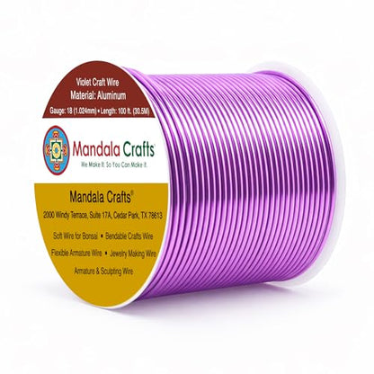 18 Gauge Violet Anodized Aluminum Craft Wire (100 Foot)