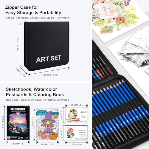 140 Drawing Set Sketching Kit (140 Count)
