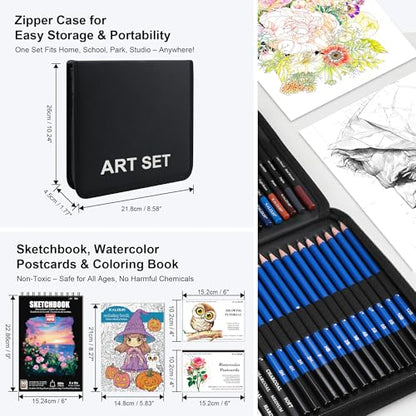 140 Drawing Set Sketching Kit (140 Count)
