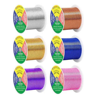 14 GA Gold Blue Purple Assorted Anodized Aluminum Craft Wire (330 Foot)