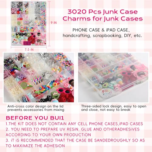 4980 Pcs Junk Phone Case Charms Kit with DIY Nail Charms