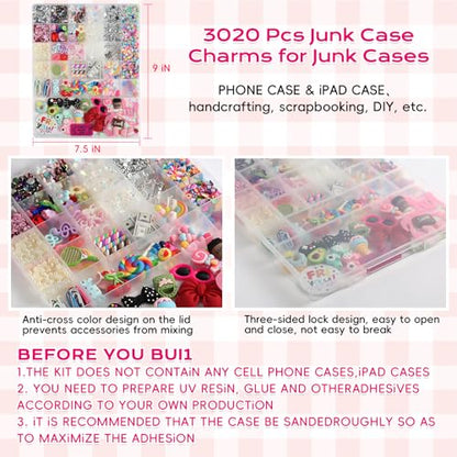 4980 Pcs Junk Phone Case Charms Kit with DIY Nail Charms