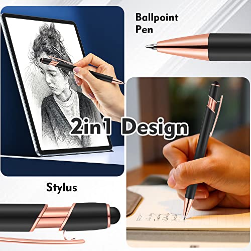12 PCS 2 in 1 Stylus Ballpoint Pen with Stylus Tip (12 Count)