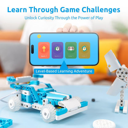 D1 21-in-1 STEM Coding Robot Kit for Kids (Ages 4+), 280+ Pieces Educational Building Set with APP-Controlled & Programming, 3D APP Guidance, Ideal Toy for Boys & Girls (280 Count)