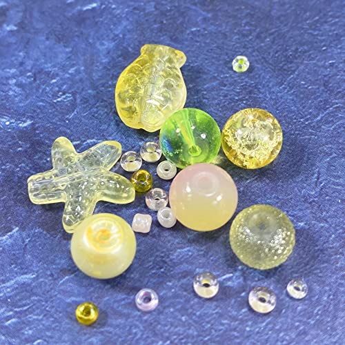 Assorted Glass Resin Beads Multi Size Colors Smooth Cracked Gravel Millet Spacer Beads for Bracelets Necklace Earring DIY Jewelry Making Craft