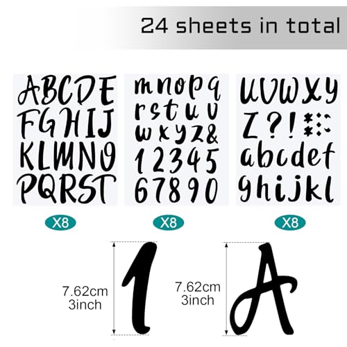 576 Pcs 8 Sheets Letters Stickers Vinyl Alphabet Number Decals Back to School Supplies for Water Bottles Cups Mailbox Scrapbooking Bulletin Board Classroom Decor (8 Count)