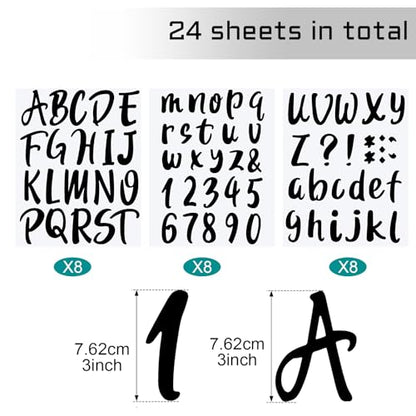 576 Pcs 8 Sheets Letters Stickers Vinyl Alphabet Number Decals Back to School Supplies for Water Bottles Cups Mailbox Scrapbooking Bulletin Board Classroom Decor (8 Count)