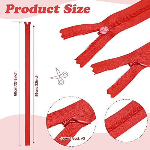 100 Pcs 22 Inch Nylon Invisible Zipper Bulk Conceal Zippers for Sewing Hidden Pillow Zippers for Fabric Craft Dress Pillow Tailor Garments Clothes Artisan Supply