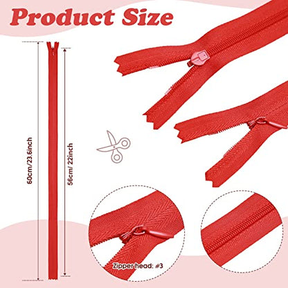 100 Pcs 22 Inch Nylon Invisible Zipper Bulk Conceal Zippers for Sewing Hidden Pillow Zippers for Fabric Craft Dress Pillow Tailor Garments Clothes Artisan Supply
