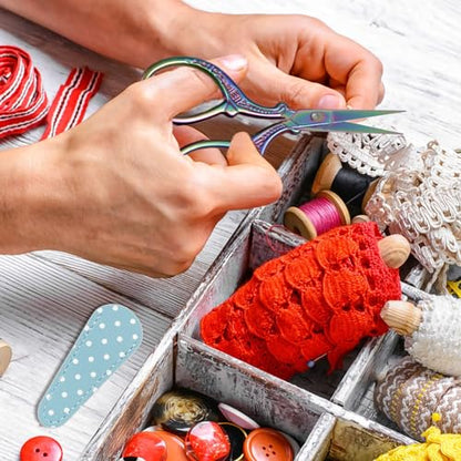 Small Craft 3.6inch Rainbow Scissor with Leather Cover Stainless