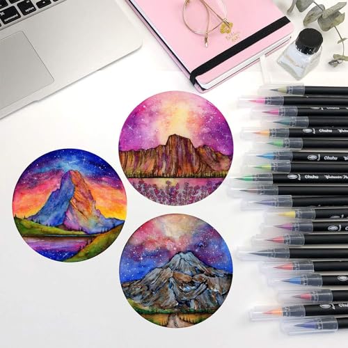 Professional Watercolor Brush Markers Pen 24 Colors of Ohuhu (25 Count)