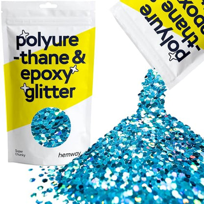 Resin Glitter Ocean Blue Holographic 100g Super Chunky (3.5 Ounce)