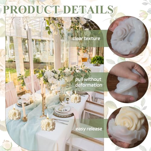 2 Pack Candle Molds Rose Flower Column Silicone Molds