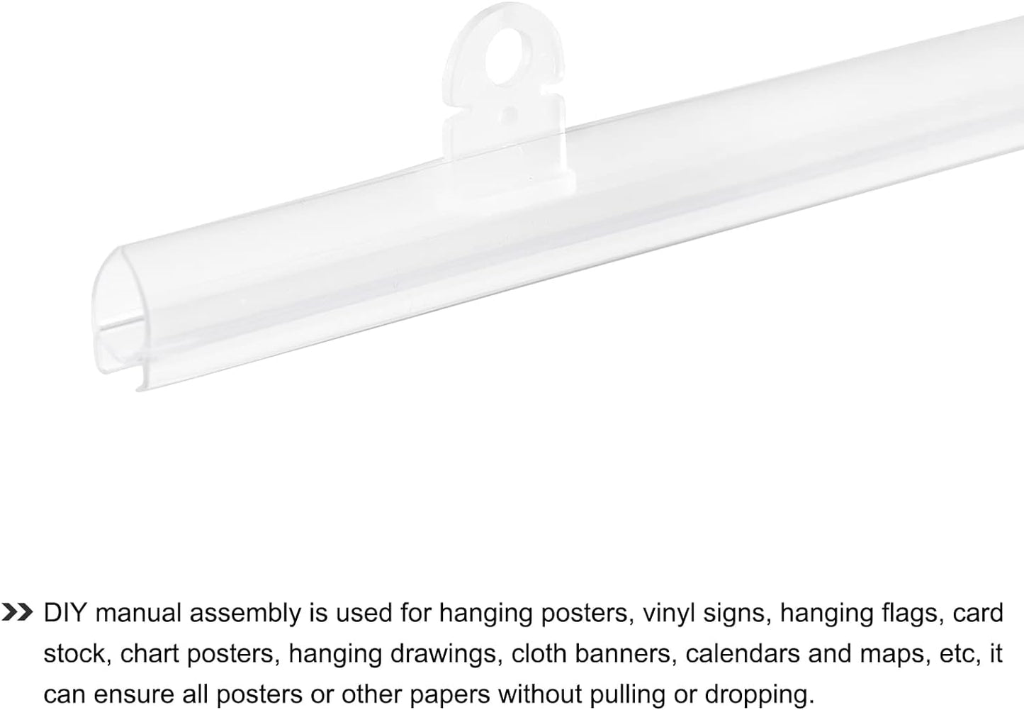 MECCANIXITY PVC Poster Hanger Strip 35cm/14inch Clear with Clips, 4 Set