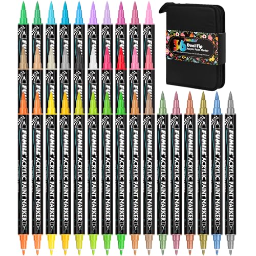 36Color Acrylic Paint Markers Set (36 Count)