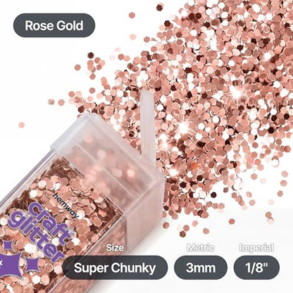 Craft Glitter Shaker Rose Gold 110g Super Chunky (4.5 Ounce)