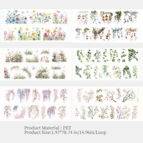 6 Rolls PET Tape Stickers