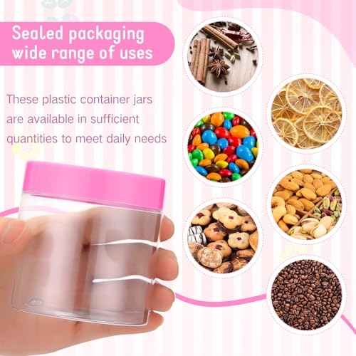 12 Pack 8 oz Plastic Container Jars with Lids Round Clear Travel Cosmetic Container Slime Jars for Toiletries (12 Count)