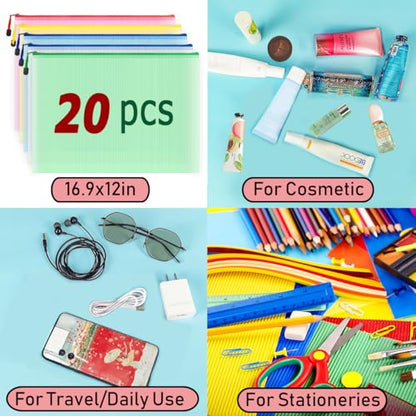 20pcs Mesh Zipper Pouch Bags (20 Count)
