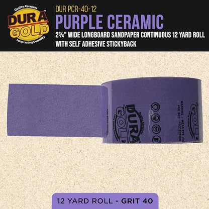 Premium 40 Grit PSA Purple Film Ceramic Longboard Sandpaper (36 Foot)