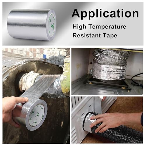 Adhesive Aluminum Foil Heat Shield Tape 1 Pack 6inch x 66ft (66 Foot)