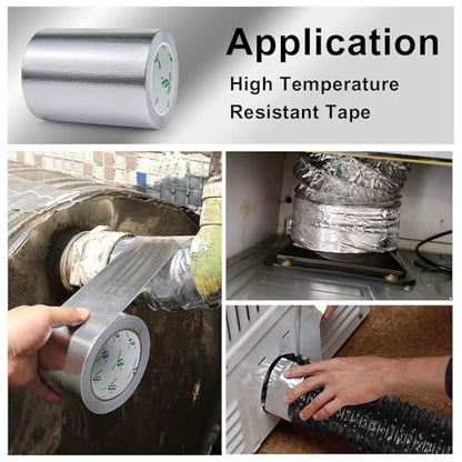 Adhesive Aluminum Foil Heat Shield Tape 1 Pack 6inch x 66ft (66 Foot)