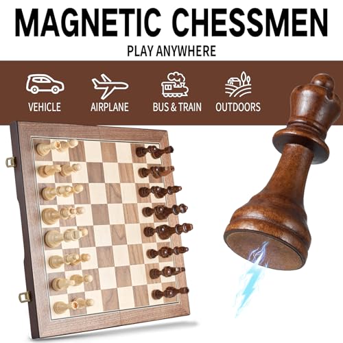17'' Magnetic Wooden Chess Set for Adults Kids