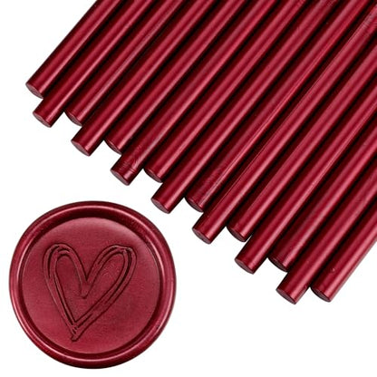 15Pcs Burgundy Glue Gun Sealing Wax Sticks for Wax Seal Stamp (15 Count)