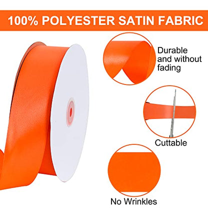 100 Yard Orange Satin Ribbon 1 (300 Foot)