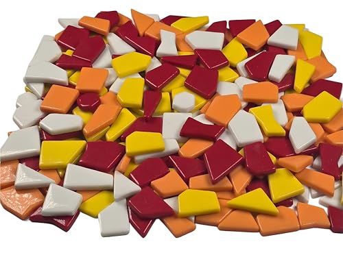Irregular Glass Mosaic Tiles Bulk 500g Glossy and Iridescent Mosaic Glass Tiles for DIY Projects and Arts and Crafts Solid Colors and Mixes (263 Count)