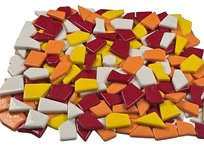 Irregular Glass Mosaic Tiles Bulk 500g Glossy and Iridescent Mosaic Glass Tiles for DIY Projects and Arts and Crafts Solid Colors and Mixes (263 Count)