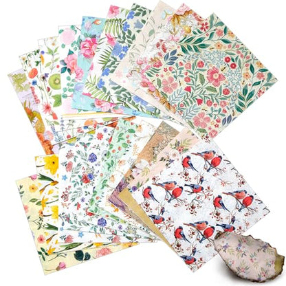 20 Pack Decoupage Napkins Floral Cocktail Decorative Paper Napkins (20 Count)