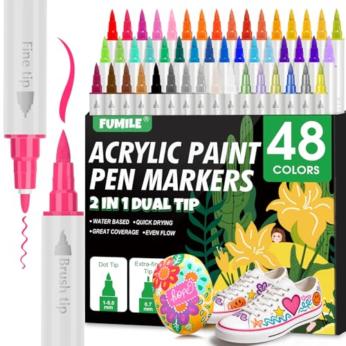 48Color Acrylic Paint Markers Set (48 Count)