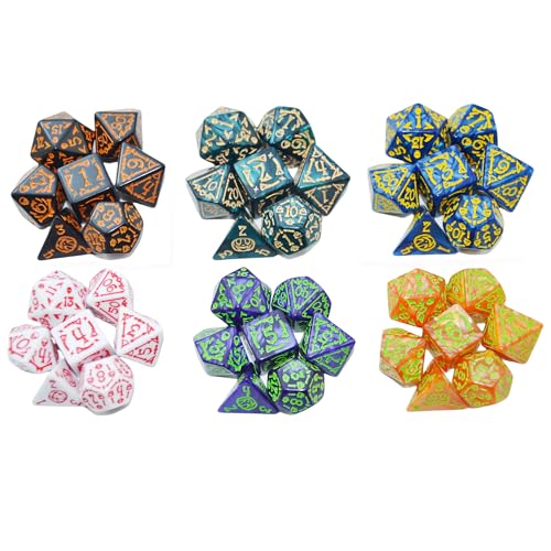 Double Colors Polyhedral Dice Sets with Pouches for D&D DND RPG MTG Dungeon and Dragons Table Board Roll Playing Games D4 D6 D8 D10 D% D12 D20