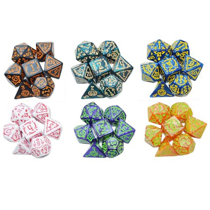 Double Colors Polyhedral Dice Sets with Pouches for D&D DND RPG MTG Dungeon and Dragons Table Board Roll Playing Games D4 D6 D8 D10 D% D12 D20