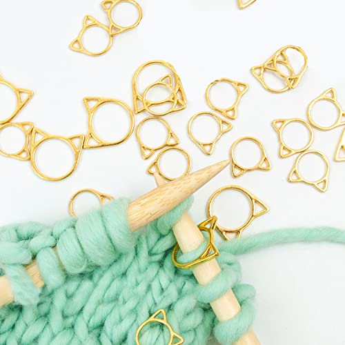 30PCS Cat Stitch Marker Knitting Stitch Markers Metal Crochet Markers Ring Crocheting Accessories for Weaving